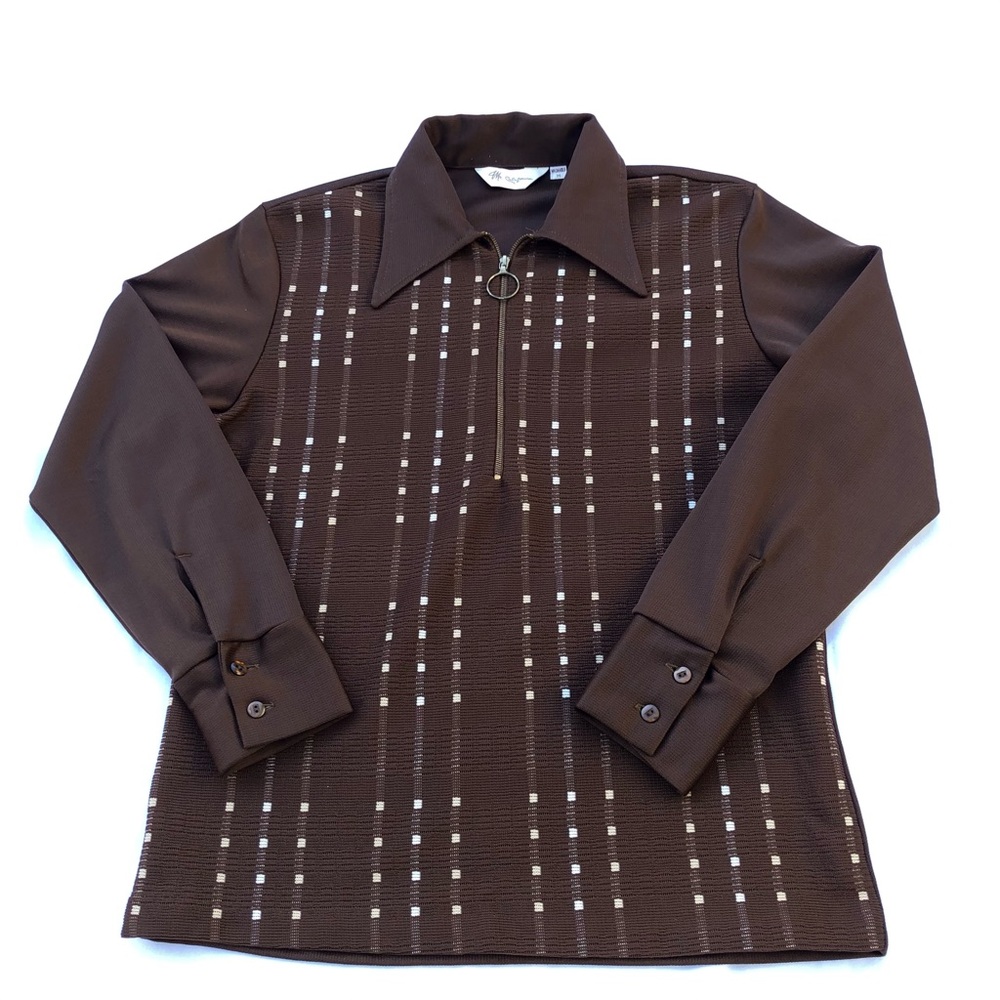 1970s Vintage Patterned Collared Shirt